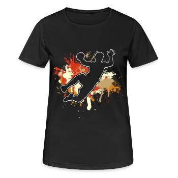 Handball Handballer - Frauen T-Shirt atmungsaktiv - Schwarz - Vorne - AI Model Female 172 light (172cm)