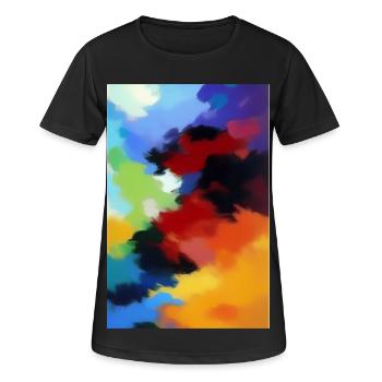 Motifs de peinture - T-shirt respirant Femme - noir - Devant - AI Model Female 172 light (172cm)