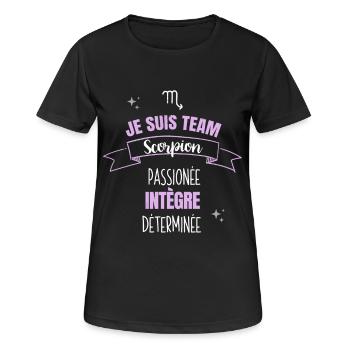 Team scorpion cadeau femme fille scorpion signe - T-shirt respirant Femme - noir - Devant - AI Model Female 172 light (172cm)
