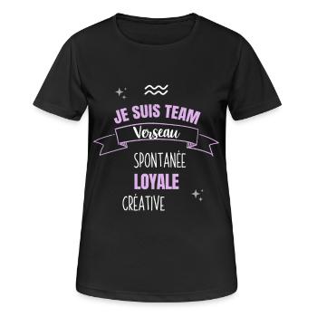 Team verseau cadeau femme fille verseau signe - T-shirt respirant Femme - noir - Devant - AI Model Female 172 light (172cm)