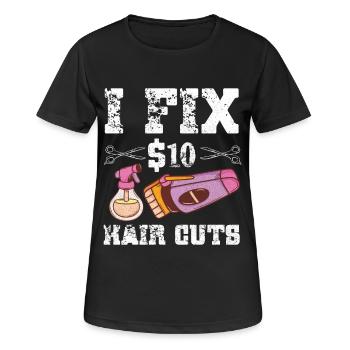 Friseur Friseur Friseur Friseur Friseursalon - Frauen T-Shirt atmungsaktiv - Schwarz - Vorne - AI Model Female 172 light (172cm)