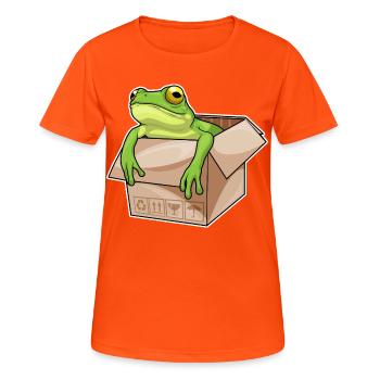 Frosch Karton - Frauen T-Shirt atmungsaktiv - Neonorange - Vorne - AI Model Female 172 dark (172cm)