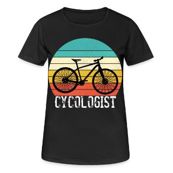 Cycologist Funny Vintage Cycling Cyclist - Frauen T-Shirt atmungsaktiv - Schwarz - Vorne - AI Model Female 172 light (172cm)