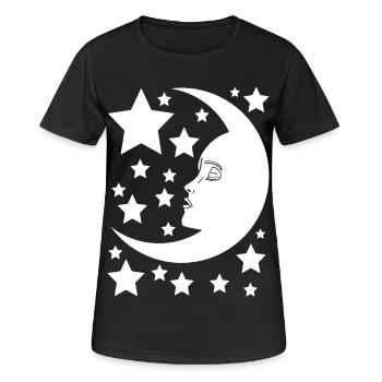 La lune au féminin - T-shirt respirant Femme - noir - Devant - AI Model Female 172 light (172cm)