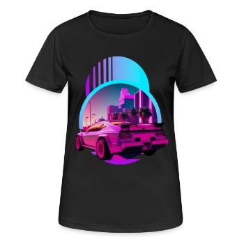 Retro Wave Supercar Vaporwave - Women's Breathable T-Shirt - black - Front - AI Model Female 172 light (172cm)