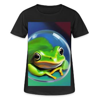 Grenouille dans une bulle - T-shirt respirant Femme - noir - Devant - AI Model Female 172 light (172cm)