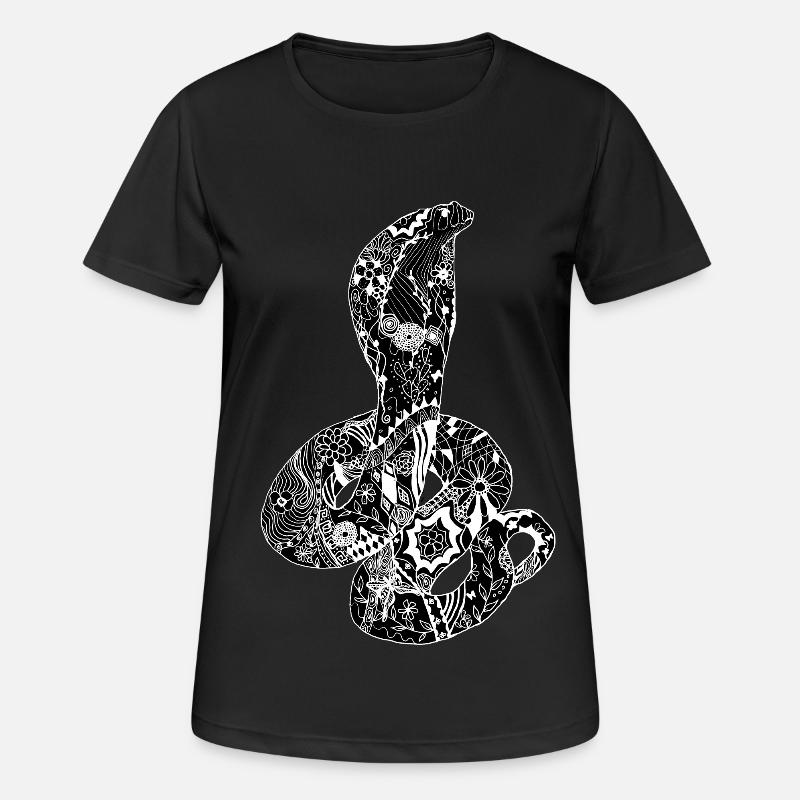 Patchwork Cobra - Frauen T-Shirt atmungsaktiv - Schwarz