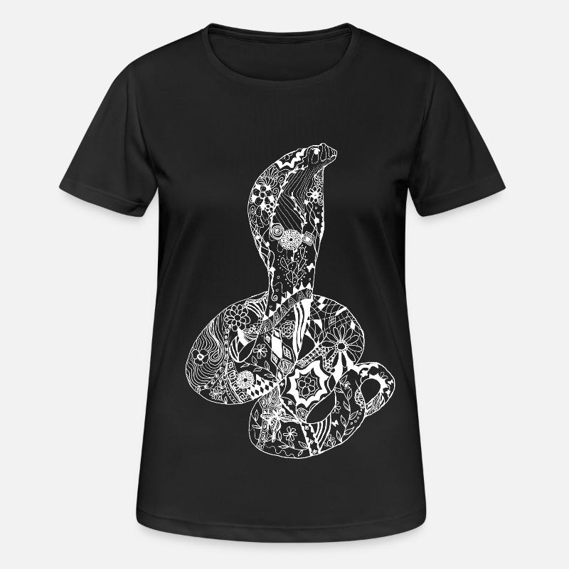 Patchwork Cobra - Frauen T-Shirt atmungsaktiv - Schwarz