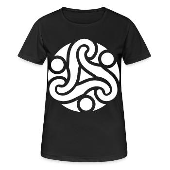 Symbole celtique de protection (blanc) - T-shirt respirant Femme - noir - Devant - AI Model Female 172 light (172cm)