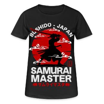 Série Samouraï master - bushido japan : Noir - T-shirt respirant Femme - noir - Devant - AI Model Female 172 light (172cm)