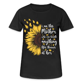 Je suis cette mère Cadeau de tournesol motivant - T-shirt respirant Femme - noir - Devant - AI Model Female 172 light (172cm)