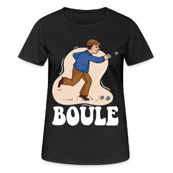 Boule boule pour boules pétanque - T-shirt respirant Femme - noir - Devant - AI Model Female 172 light (172cm)