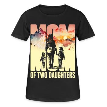 Mother with two daughters Mother's Day Mountains Mama Child - Women's Breathable T-Shirt - black - Front - AI Model Female 172 light (172cm)