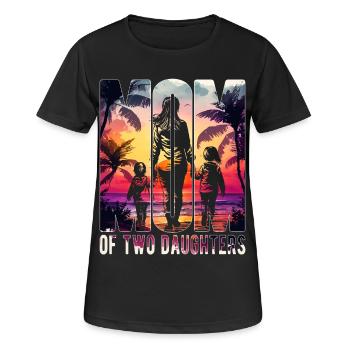 Mother with two daughters Mother's Day Beach Mama - Women's Breathable T-Shirt - black - Front - AI Model Female 172 light (172cm)
