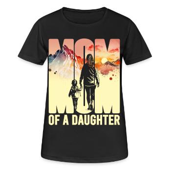 Mutter mit einer Tochter Muttertag Berge Mama Kind - Frauen T-Shirt atmungsaktiv - Schwarz - Vorne - AI Model Female 172 light (172cm)