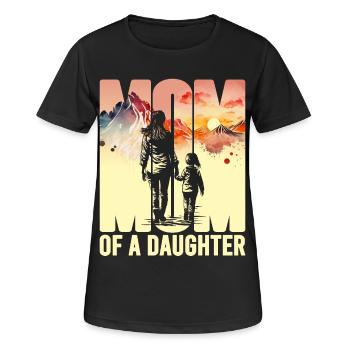 Mutter mit einer Tochter Muttertag Berge Mama Kind - Frauen T-Shirt atmungsaktiv - Schwarz - Vorne - AI Model Female 172 light (172cm)