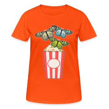 Maïs soufflé papillon - T-shirt respirant Femme - orange néon - Devant - AI Model Female 172 dark (172cm)