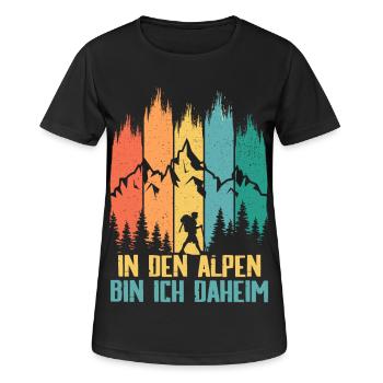 Je suis chez moi dans les Alpes - T-shirt respirant Femme - noir - Devant - AI Model Female 172 light (172cm)
