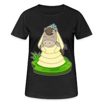 Pferd Braut Schleier Hochzeit - Frauen T-Shirt atmungsaktiv - Schwarz - Vorne - AI Model Female 172 light (172cm)