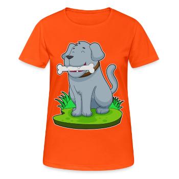 Os de chien - T-shirt respirant Femme - orange néon - Devant - AI Model Female 172 dark (172cm)
