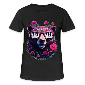 Mama Bear Lunettes de soleil Mama Bear Fleurs de la fête des mères - T-shirt respirant Femme - noir - Devant - AI Model Female 172 light (172cm)