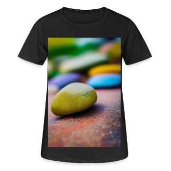 Bunte Steine - Frauen T-Shirt atmungsaktiv - Schwarz - Vorne - AI Model Female 172 light (172cm)
