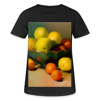 Früchte - Frauen T-Shirt atmungsaktiv - Schwarz - Vorne - AI Model Female 172 light (172cm)