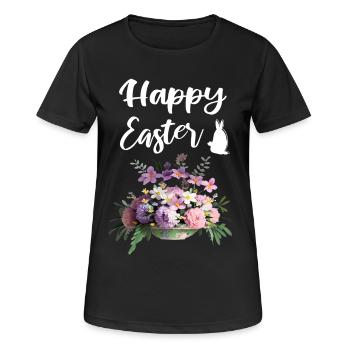 Joyeuses Fleurs de Pâques Bouquet - T-shirt respirant Femme - noir - Devant - AI Model Female 172 light (172cm)