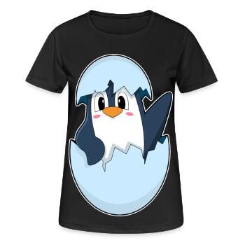 Pinguin Eierschale - Frauen T-Shirt atmungsaktiv - Schwarz - Vorne - AI Model Female 172 light (172cm)