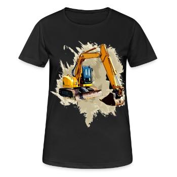 Schaufel-Bagger - Frauen T-Shirt atmungsaktiv - Schwarz - Vorne - AI Model Female 172 light (172cm)