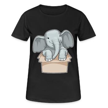 Elefant Karton - Frauen T-Shirt atmungsaktiv - Schwarz - Vorne - AI Model Female 172 light (172cm)