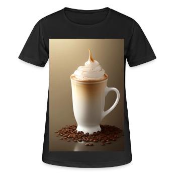 Café, grains de café - T-shirt respirant Femme - noir - Devant - AI Model Female 172 light (172cm)