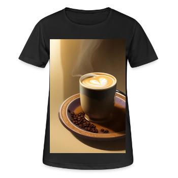 Café, grains de café - T-shirt respirant Femme - noir - Devant - AI Model Female 172 light (172cm)