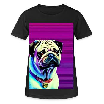 Pug Dog - Women's Breathable T-Shirt - black - Front - AI Model Female 172 light (172cm)