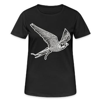 Falke im Flug - Frauen T-Shirt atmungsaktiv - Schwarz - Vorne - AI Model Female 172 light (172cm)