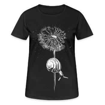 Pissenlit Pissenlit Escargot - T-shirt respirant Femme - noir - Devant - AI Model Female 172 light (172cm)