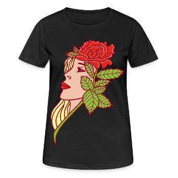 The Lady and the Rose - Women's Breathable T-Shirt - black - Front - AI Model Female 172 light (172cm)
