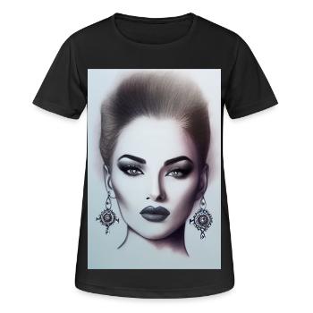Femme avec des bijoux - T-shirt respirant Femme - noir - Devant - AI Model Female 172 light (172cm)