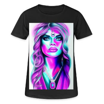 Femme avec des bijoux - T-shirt respirant Femme - noir - Devant - AI Model Female 172 light (172cm)