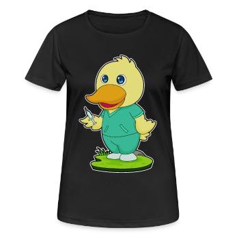 Infirmière Canard Vie Quotidienne - T-shirt respirant Femme - noir - Devant - AI Model Female 172 light (172cm)