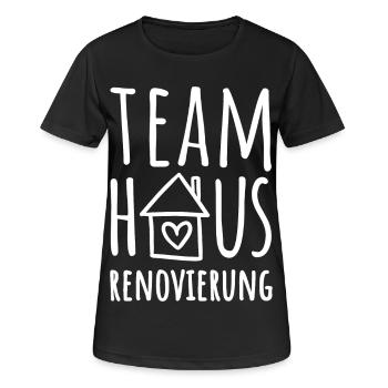 Team Haus Renovierung - Haus renovieren - Frauen T-Shirt atmungsaktiv - Schwarz - Vorne - AI Model Female 172 light (172cm)