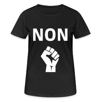 NON dessin pour manif, manifestation, réforme - T-shirt respirant Femme - noir - Devant - AI Model Female 172 light (172cm)