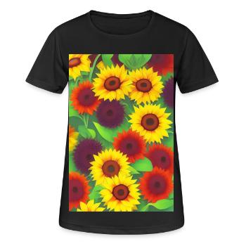 Tournesols - T-shirt respirant Femme - noir - Devant - AI Model Female 172 light (172cm)