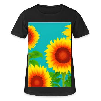 Tournesols - T-shirt respirant Femme - noir - Devant - AI Model Female 172 light (172cm)
