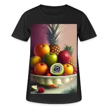 Früchte - Frauen T-Shirt atmungsaktiv - Schwarz - Vorne - AI Model Female 172 light (172cm)
