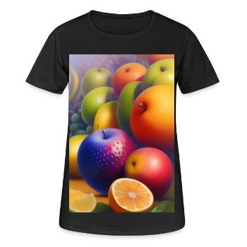 Früchte - Frauen T-Shirt atmungsaktiv - Schwarz - Vorne - AI Model Female 172 light (172cm)