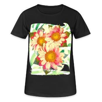 Blumen Blume - Frauen T-Shirt atmungsaktiv - Schwarz - Vorne - AI Model Female 172 light (172cm)