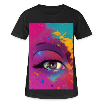 Art abstrait - T-shirt respirant Femme - noir - Devant - AI Model Female 172 light (172cm)