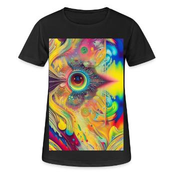 Art abstrait - T-shirt respirant Femme - noir - Devant - AI Model Female 172 light (172cm)