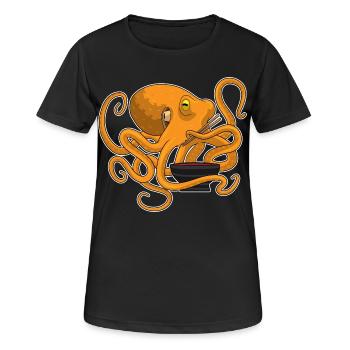 Cuisinière de la pieuvre Cuisinière Ramen - T-shirt respirant Femme - noir - Devant - AI Model Female 172 light (172cm)